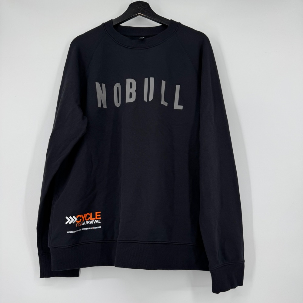 NEW Nobull Mens  Crewneck Pullover Sweatshirt Black Large Logo NWT